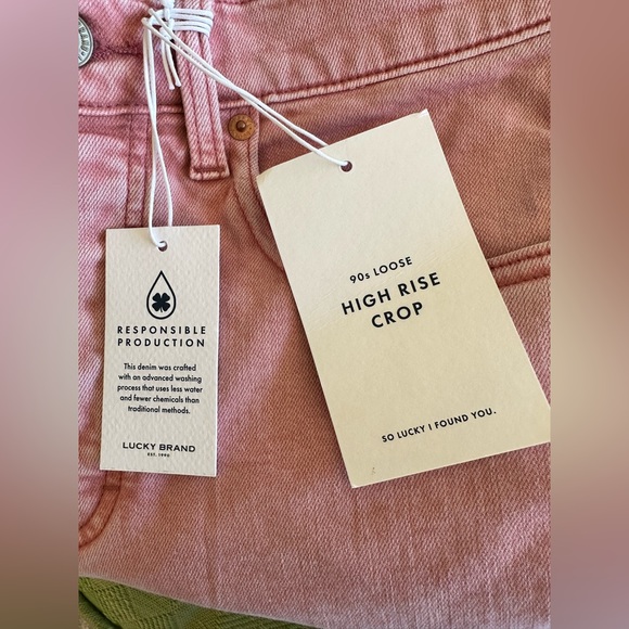 Lucky Brand 90’s Loose Fit Crop High Rise Jeans - Dusty Rose - New With Tags - Picture 6 of 9